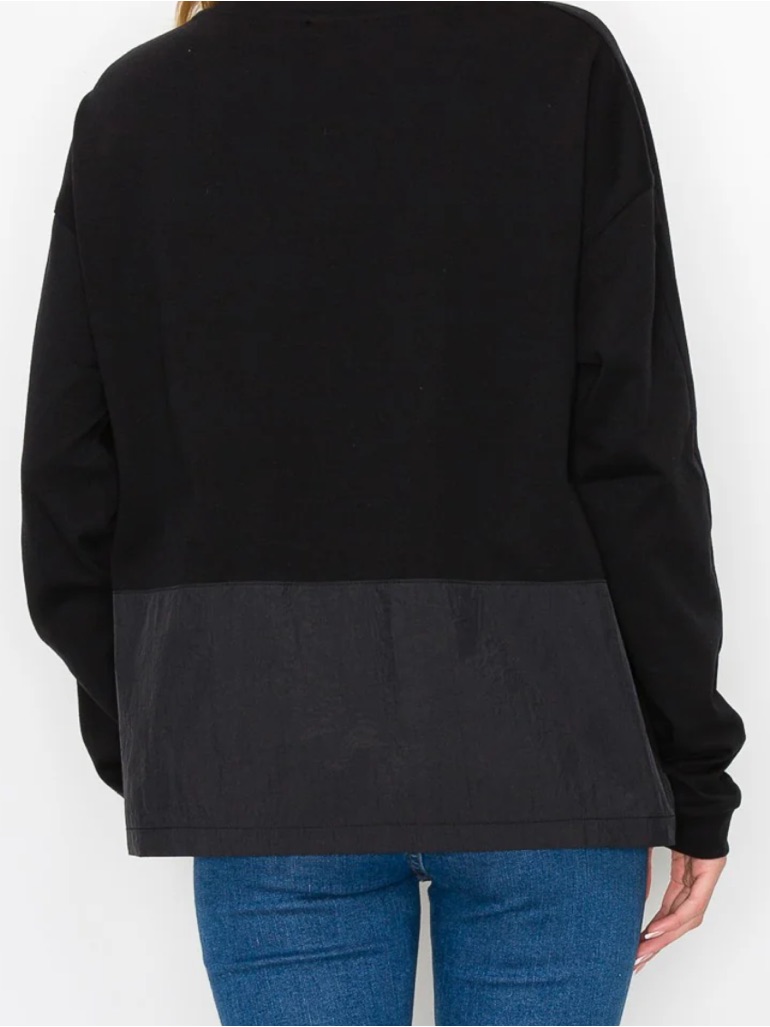 Black Long-Sleeve Embellished Floral Sweatshirt - Women By Joh — image 4 of 7